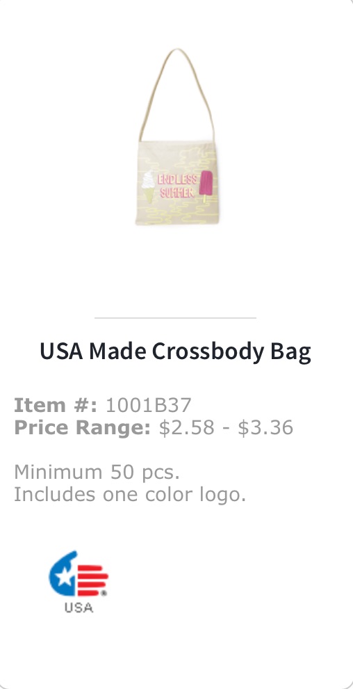 USA made crossbody bag