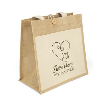 Jute Tote with Button Closure