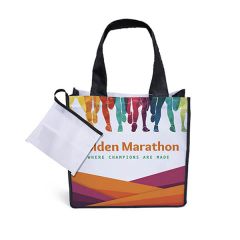 Dye Sublimated Folding Tote with Attached Pouch Dye Sublimated Folding Tote with Attached Pouch