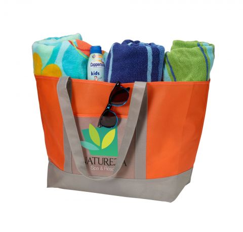 Nonwoven Boat Tote with Front Pocket
