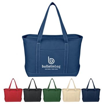 Large Heavy Canvas Boat Bag with Zipper