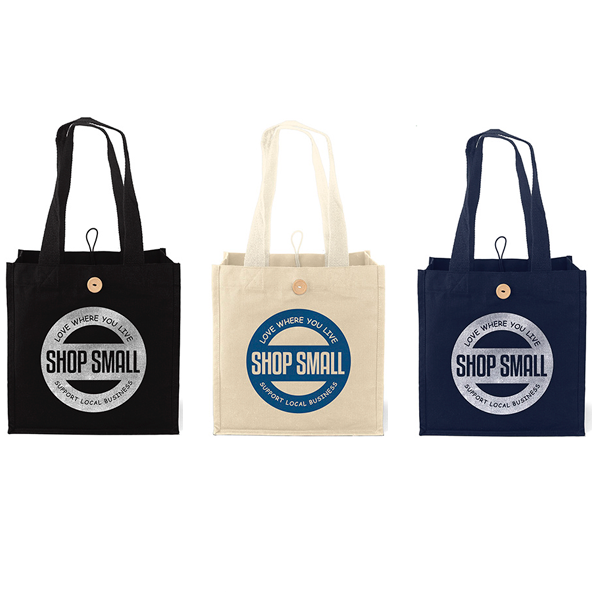 Cotton Tote with Button Closure Custom Cotton Bags Bulletin Bag