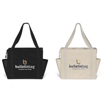Large Cotton Tote with Zipper Closure