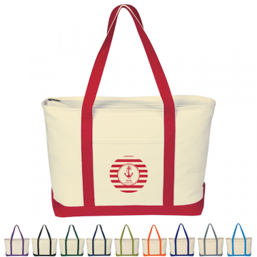 Extra Large Heavy Canvas Boat Bag with Zipper