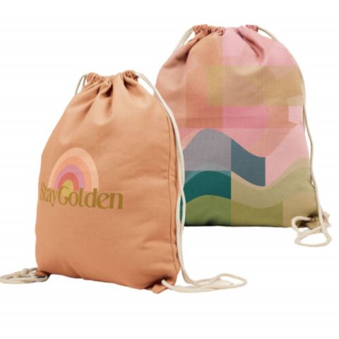 Full Color Cotton Drawstring Backpack Custom String Backpacks