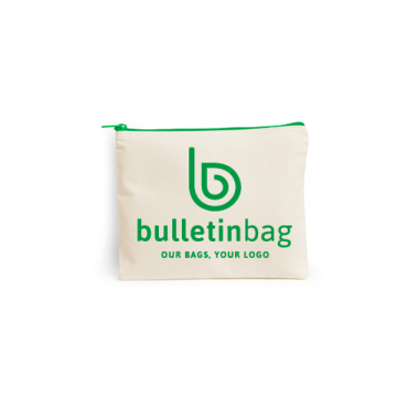 Large Natural Cotton Zipper Pouch