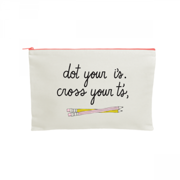 XL Natural Cotton Zipper Pouch