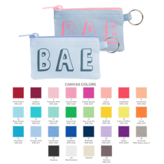 Colored Cotton Card Pouch with Keyring Colored Cotton Card Pouch with Keyring