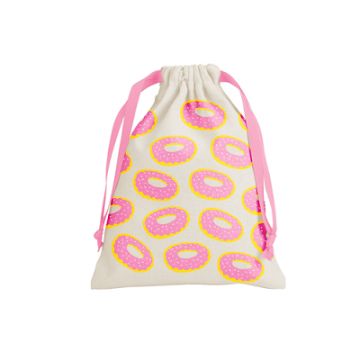 Natural Cotton Trinket Bag with Ribbon Drawstring