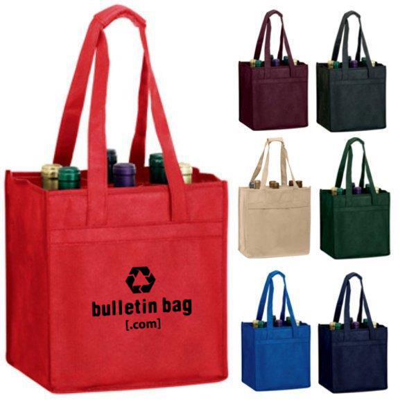 Six Bottle Wine Bag Reusable Wine Bags Bulletin Bag