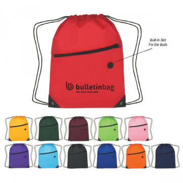 Cinch Bag with Earbud Slot