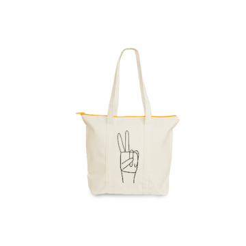 Natural Cotton Zipper Tote