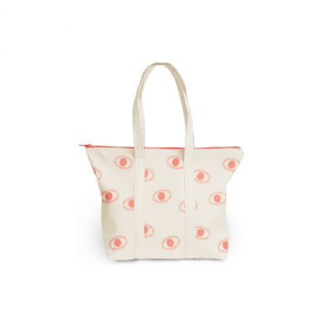 Large Natural Cotton Zipper Tote