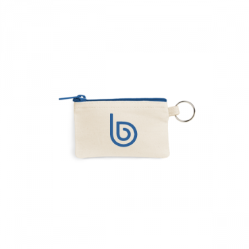 Natural Cotton Card Pouch with Keyring